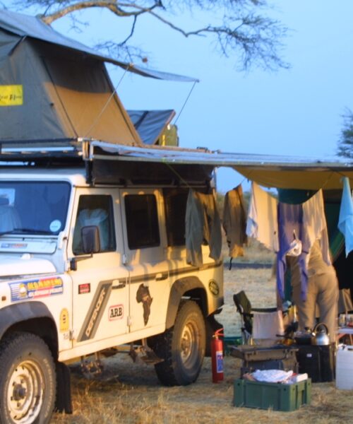 Camping in the middle of the Serengeti, in the rain