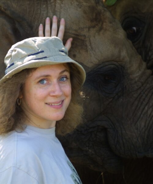 Catherine with Elephants